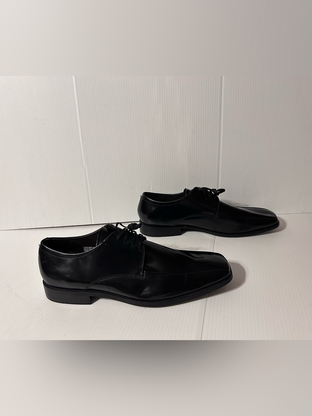 Kenneth Cole Black Leather Lace-Up Oxfords dress shoe men size 12